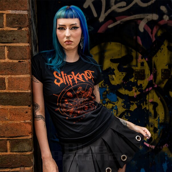 Slipknot Wheel Ladies T Shirt (Black) | Blue Banana