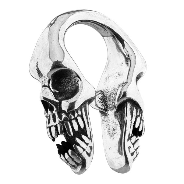 Blue Banana Laughing Skulls Steel Ear Weight (Silver) | Body Piercing Jewellery