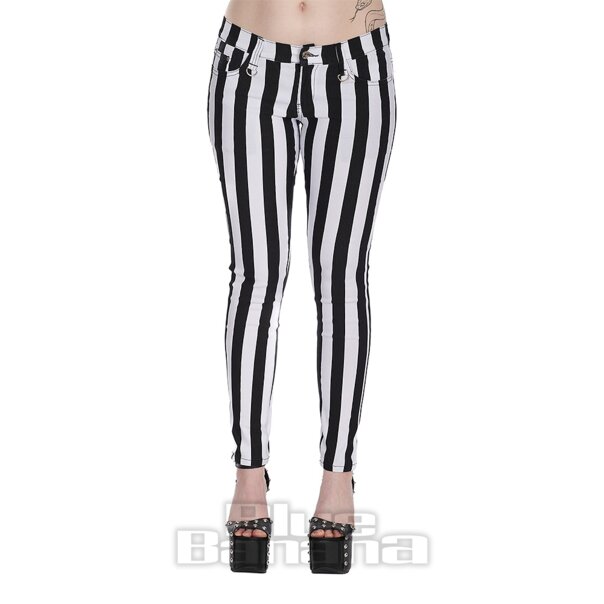Banned Forever Yours Trousers (Black/White) | Blue Banana