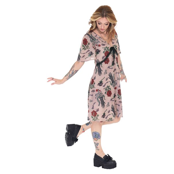Jawbreaker Flower Spirit Mini Dress (Multicolored) | Alternative Fashion, Goth Clothing