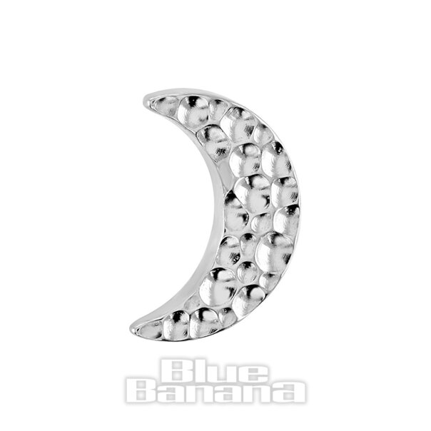 Polished Titanium Crescent Moon Threadless Top | Labret Piercing