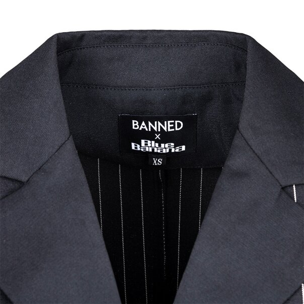 Abito a righe gessate Banned X Blue Banana (nero) | Mini abito gotico