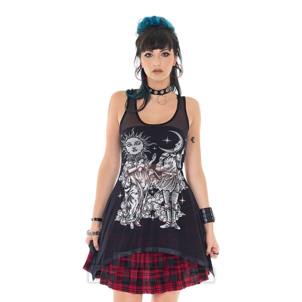 Jawbreaker Sun & Moon Gods Mesh Vest (Black) | Alternative Fashion, Goth Clothing