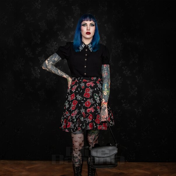 Hell Bunny Mischief Blouse (Black) | Blue Banana