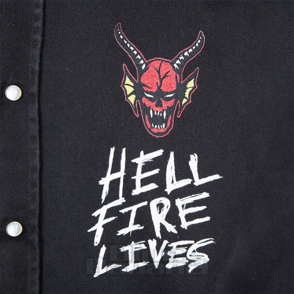 Official Stranger Things Hellfire Distressed Sleeveless Shirt (Black) | Blue Banana