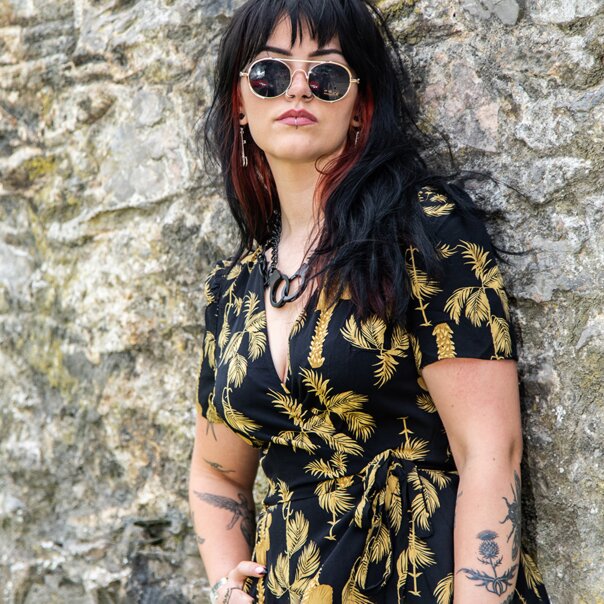 Banned Carol Golden Hour Wrap Dress (Black) | Alternative Fashion, Goth Clothing
