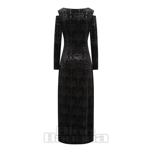 Banned Amara Velvet Maxi Dress (Black) | Blue Banana