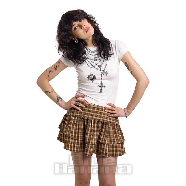 Ragged Priest Rosary & Pendants Top (Ecru) | Alternative Clothing