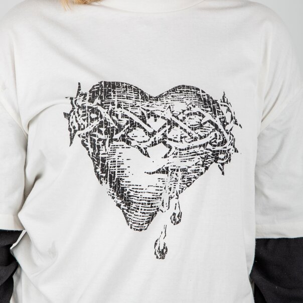 The Ragged Priest Bypass Top (Cream & Black) | Alternative Autumn Clothing