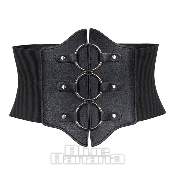 Blue Banana 3 Ring Wide Waist Belt (Black) | Blue Banana