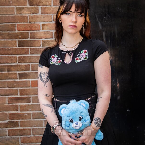 Hell Bunny X Care Bear Cheer Bear Top (Black) | Kawaii Fashion