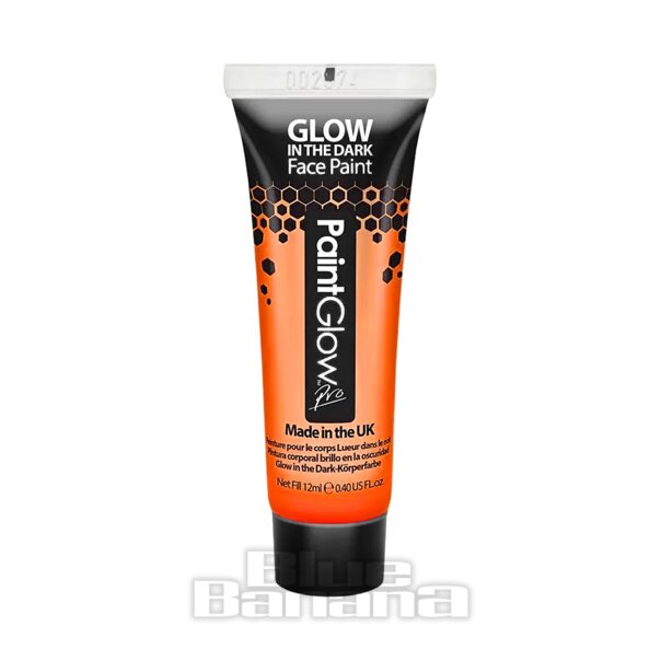 Paintglow UV Orange Glow-In-The-Dark Paint (12ml) | Paintglow Blue Banana Makeup