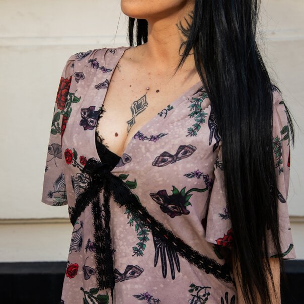 Jawbreaker Flower Spirit Mini Dress (Multicolored) | Alternative Fashion, Goth Clothing