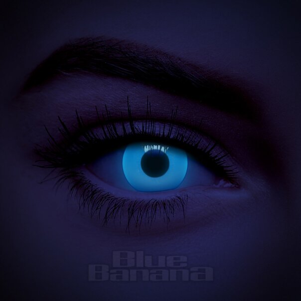 UV i-Glow 30 Tage blaue farbige Kontaktlinsen, Coloured Contacts UK