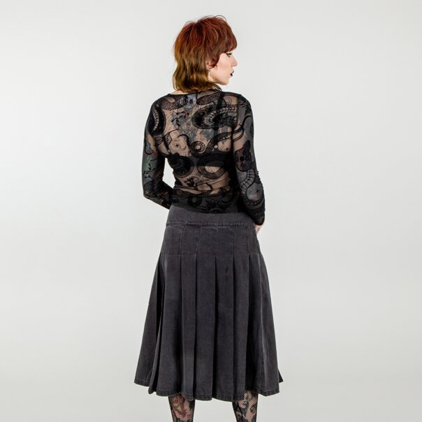 Hell Bunny Snake Charmer Mesh Top (Black) | Blue Banana