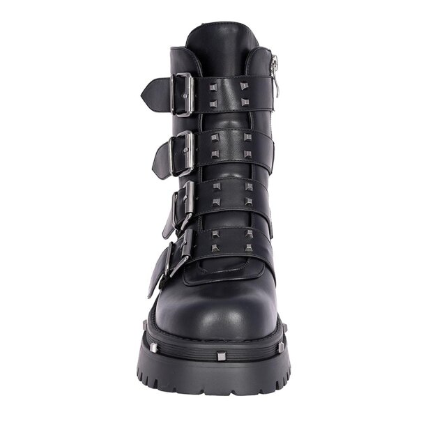 Bleeding Heart Buckle Boots (Black) | Alternative Footwear