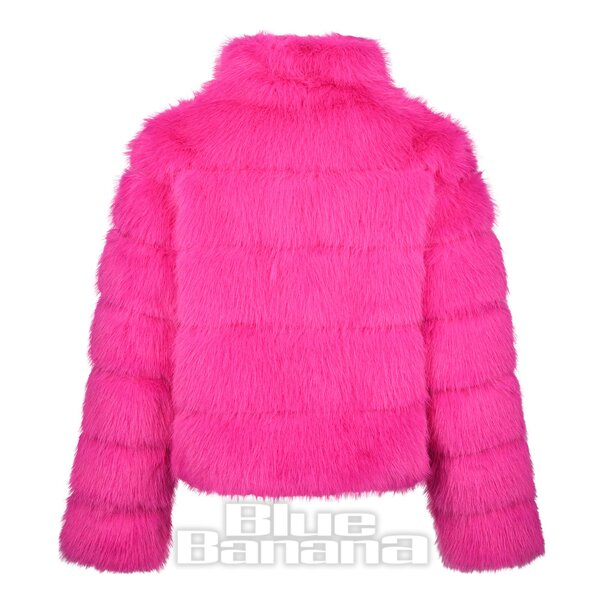 Blue Banana – Kunstpelzjacke mit Reißverschluss (Pink) | Blue Banana