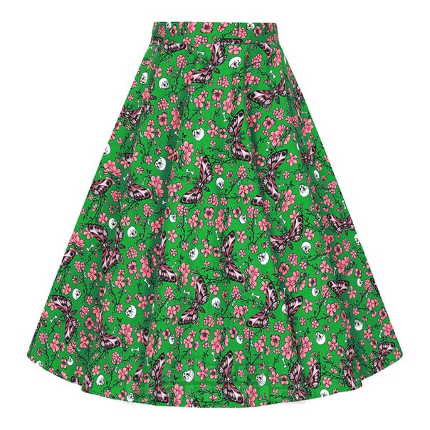 Hell Bunny Madilynn Midi Skirt (Green)