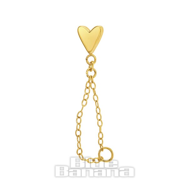 Blue Banana Plasma Gold Herzkette Fadenloses Labret (Gold)| Körperpiercing-Schmuck