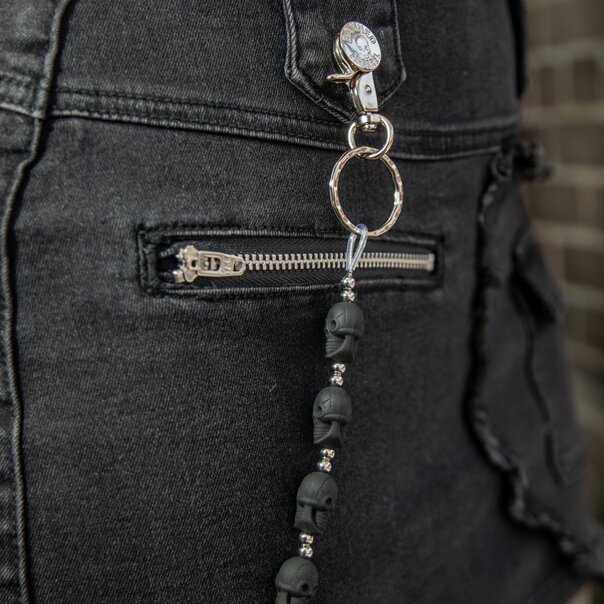 Blue Banana Skull Wallet & Keychain (Black) | Alternative Fashion, Goth Clothing
