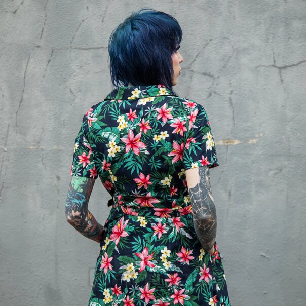 Banned Tropical Kate (Navy) | Alternative Dresses Blue Banana