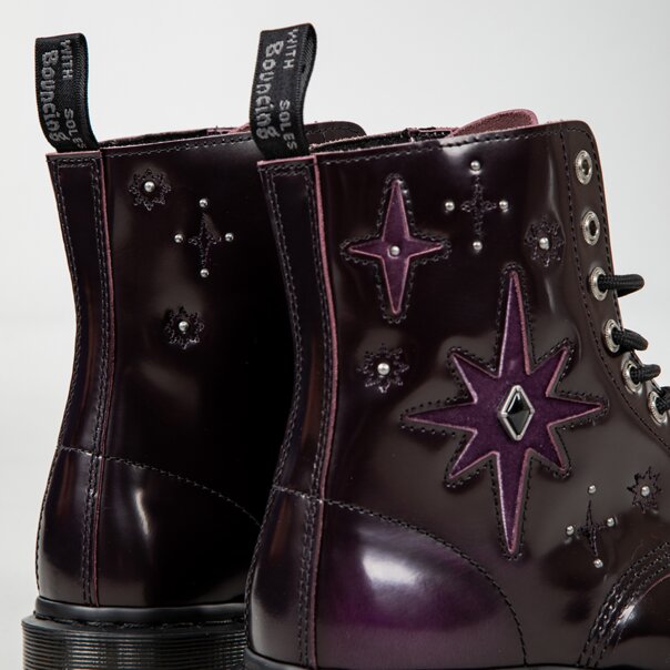 Dr Martens 1460 Wg Arcadia Velvet Boots (Purple) | Autumnal Bootss