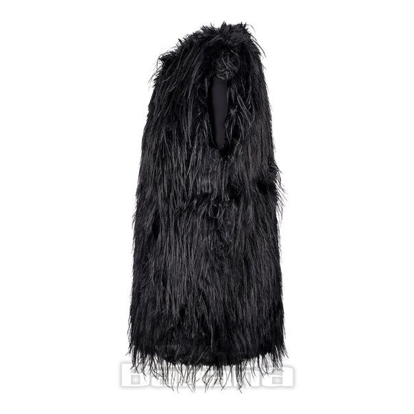 Blue Banana Faux Ostrich Gilet (Black) | Blue Banana