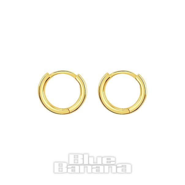 Blue Banana Vergoldet Huggie  Clicker-Hoops (Paar)| Body Piercing Jewellery