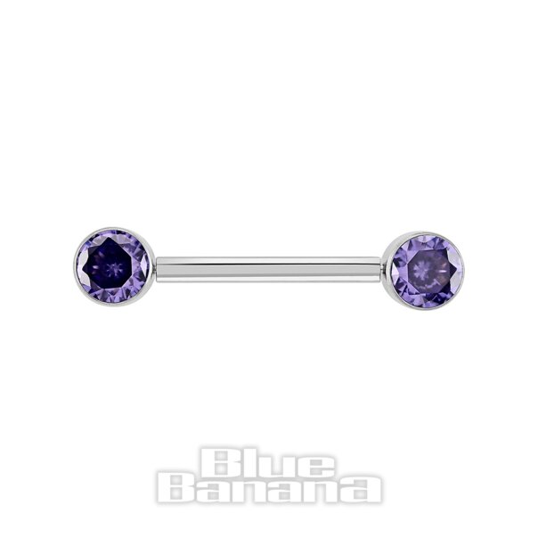 Blue Banana Poliertes Titan Nippelstange Ohne Gewinde (Lila) | Blue Banana
