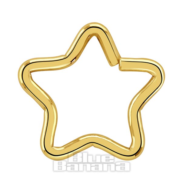 Blue Banana Anillo Daith Star De Oro De Plasma De 1,2 x 10 mm (Oro)