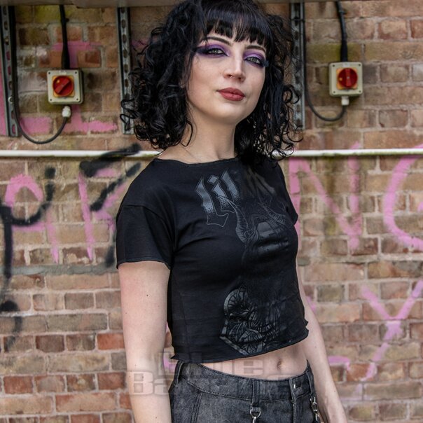 Jawbreaker Lilith Crop T-Shirt (Black) | Blue Banana