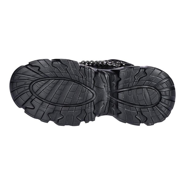 Bleeding Heart Skull Chain Trainers (Black) | Alternative Footwear