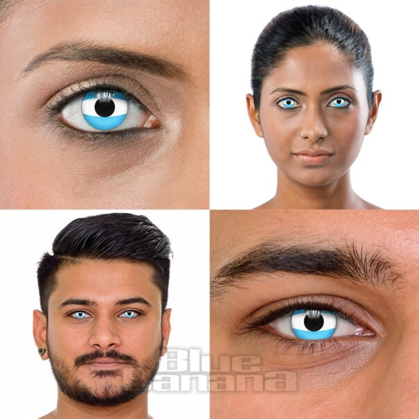 Blau/Weiße Kontaktlinsen mit argentinischer Flagge (30 Tage) | Coloured Contacts
