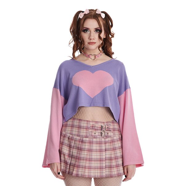 Banned Alternative Black/Burgundy Toxic Love Jumper