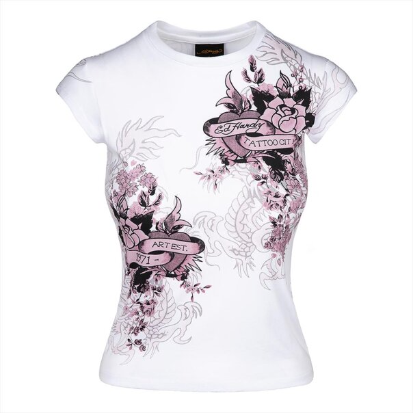 Ed Hardy Tattoo City T-Shirt (White) | Alt Y2K Fashion