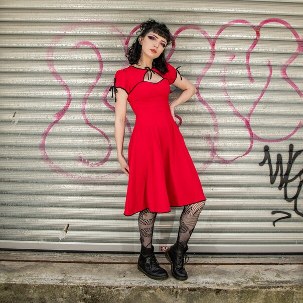 Hell Bunny Casey Dress (Red) | Alternative Dress, Gothic Clothing
