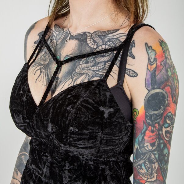 Banned Sanctum Velvet Vest Top (Black) | Banned Alternative Clothing