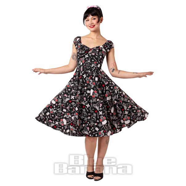 Hell Bunny Charlie Kleid (Schwarz) | Hell Bunny Mode