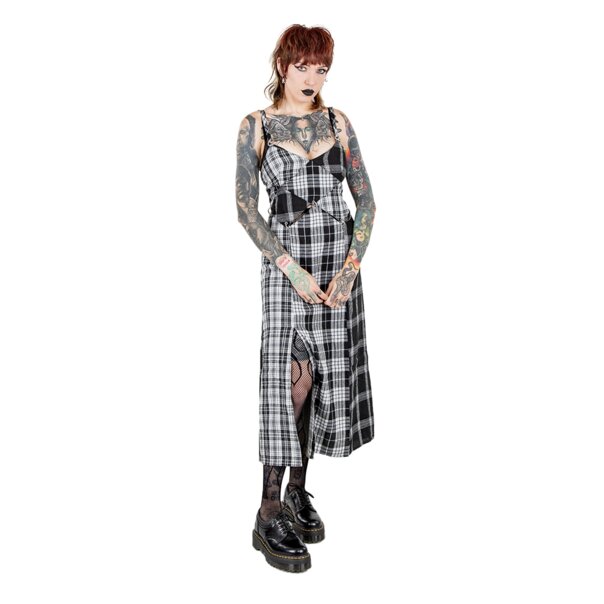 The Ragged Priest Keeper Maxi Dress (Black & White) | Alternative Autumn Clothing
