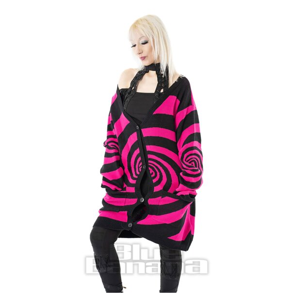 Vixxsin  Hypno Cardigan (Black/Pink) | Blue Banana
