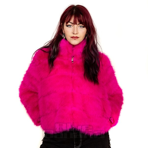 Blue Banana Faux Fur Zip Jacket (Hot Pink) | Blue Banana