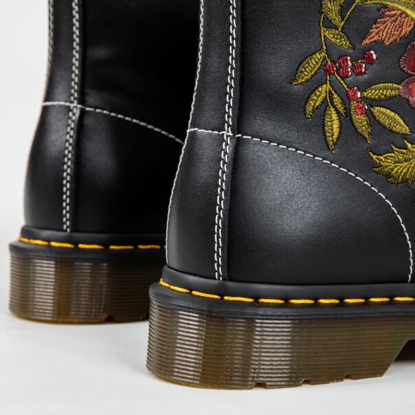 Dr Martens 1460 Floral Wanama Boot (Black) | Autumnal Footwear