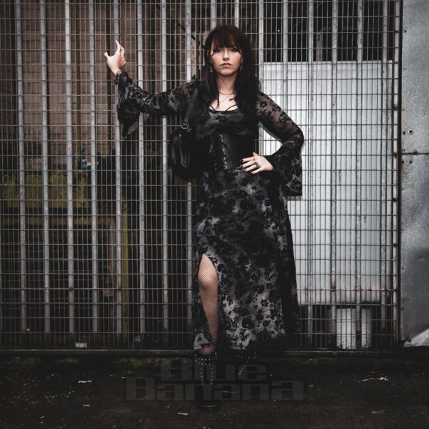 Jawbreaker Skull Maxi Dress (Black) | Blue Banana