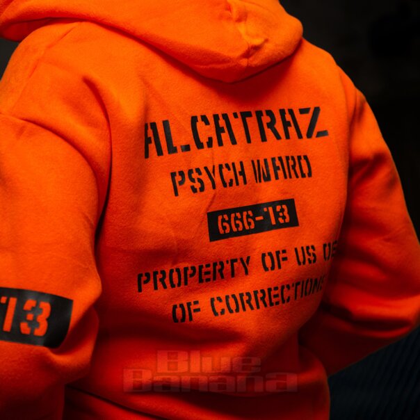 Banned Alcatraz Orange Hoodie | Gothic Hoodies