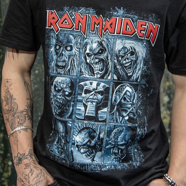 Official Iron Maiden 9 Eddies T Shirt (Black) | Official Band Merchandise UK