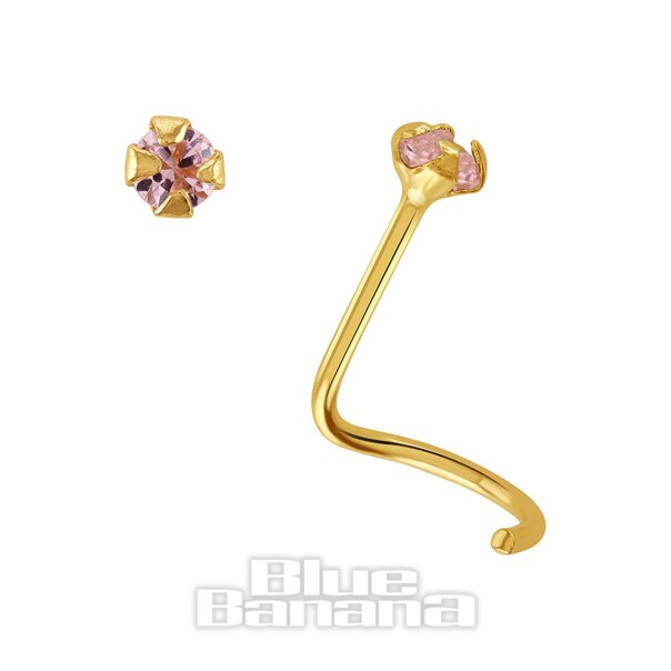 Blue Banana 14K Gold 2Mm Nasenstecker (Rose) | Blue Banana