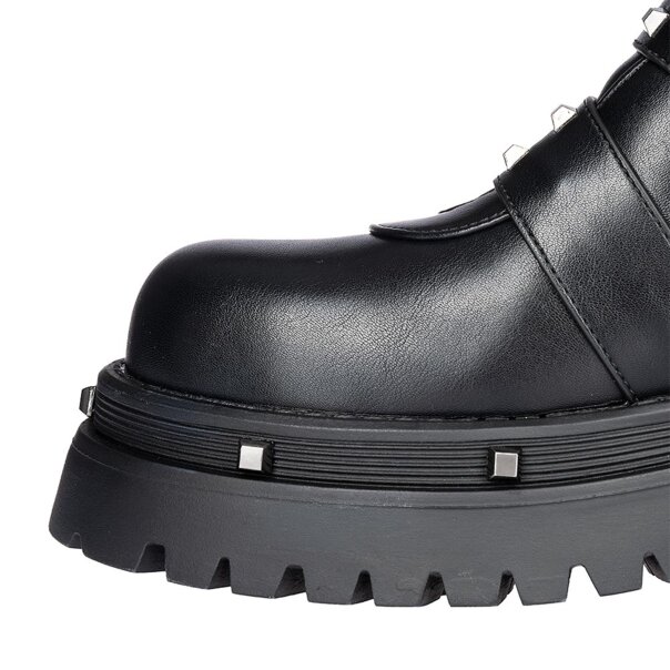 Bleeding Heart Buckle Boots (Black) | Alternative Footwear