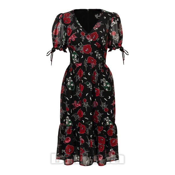 Hell Bunny Blooming Elle Dress (Black) | Blue Banana