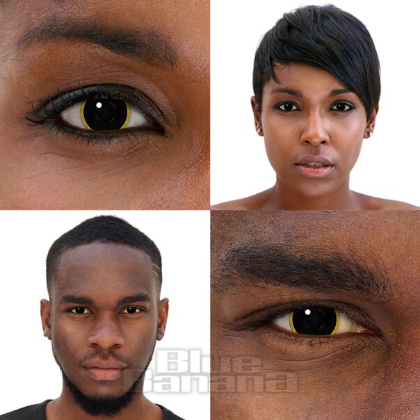 Black Yellow Eclipse Coloured Contact Lenses (30 Day) | Coloured Contacts