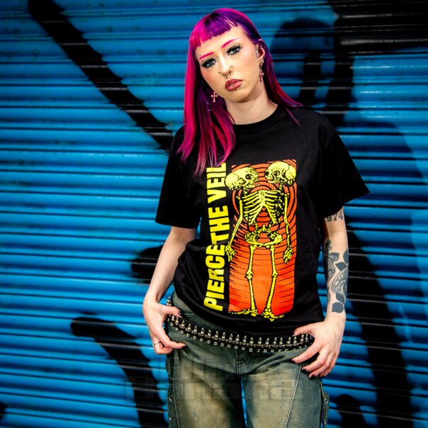 Pierce The Veil Squelette Ondule T-Shirt (Noir) | Produits dérivés du groupe FR